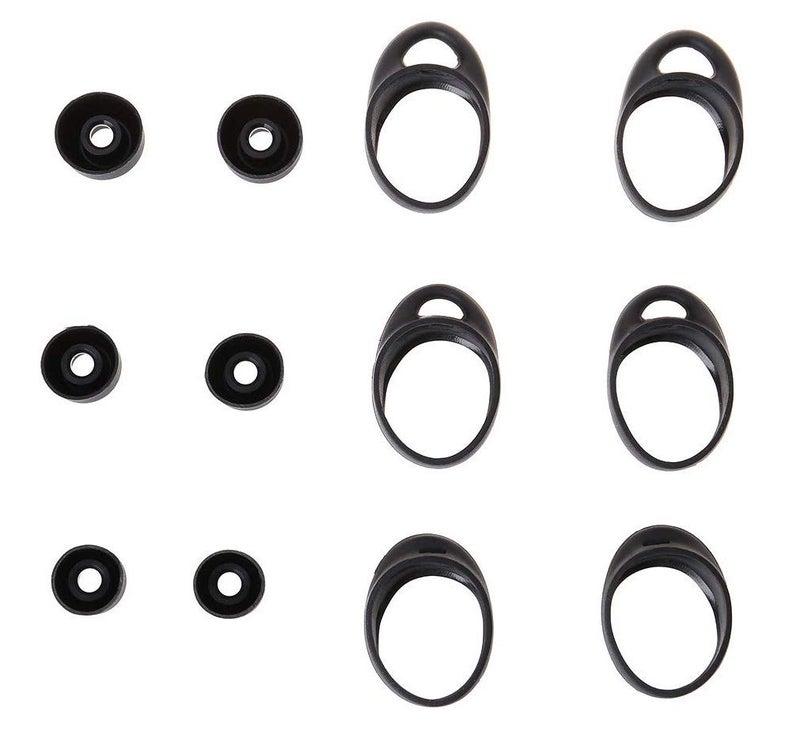 BLLQ Replacement for Samsung Gear IconX (2018 Edition) Ear Tips Wingtips 12 PCS Accessories, Silicone Earhooks Earbuds Cover Eargels Eartips Compatible with Gear IcoonX, Black 12pcs - Image 3